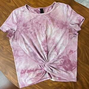 Velocity Tie-Dye Twist Front Short Sleeve Top